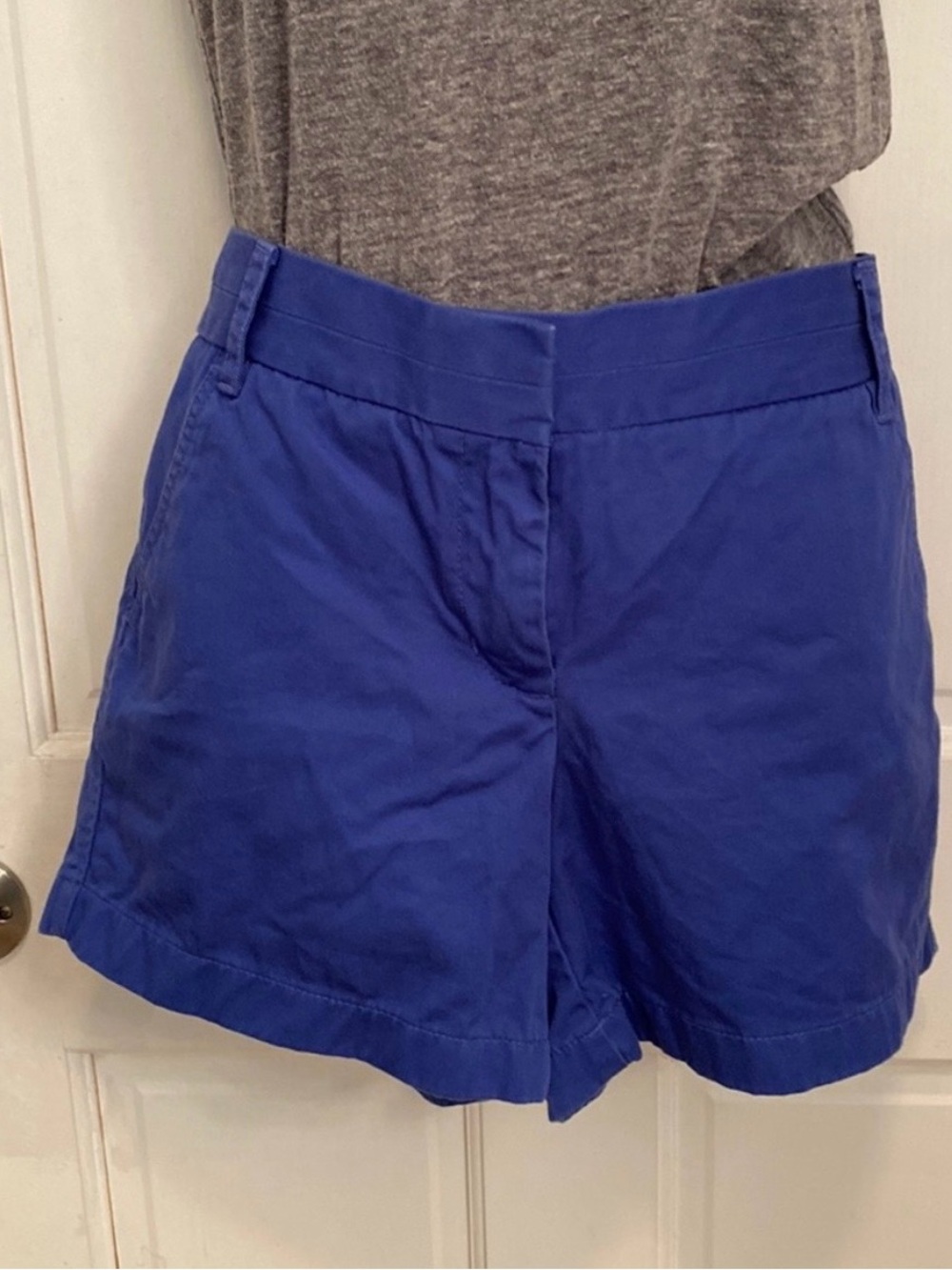 J. Crew Cotton Chino Broken-In Shorts Blue Women's  Size 8